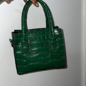 Green croc mini bag